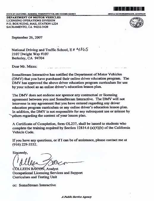 California Drivers Education Course - DMV Course Approval